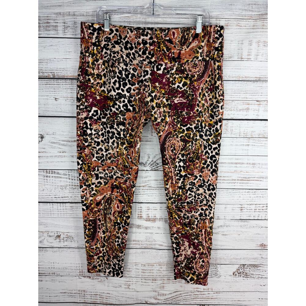 Slim-Sation Slimming Leggings Animal Print Mob Wife 80s XL Boho Paisley Casual